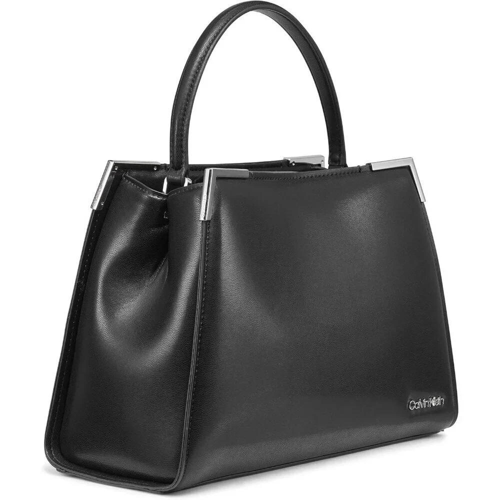 Leather Satchel Vegan Triple Compartment Bag for Women with Crossbody Strap